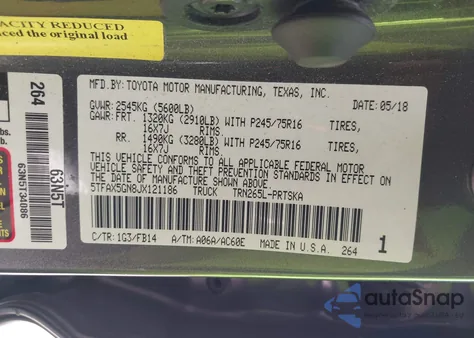 2018 Toyota Tacoma Sr from USA, damaged, VIN 5TFAX5GN8JX121186